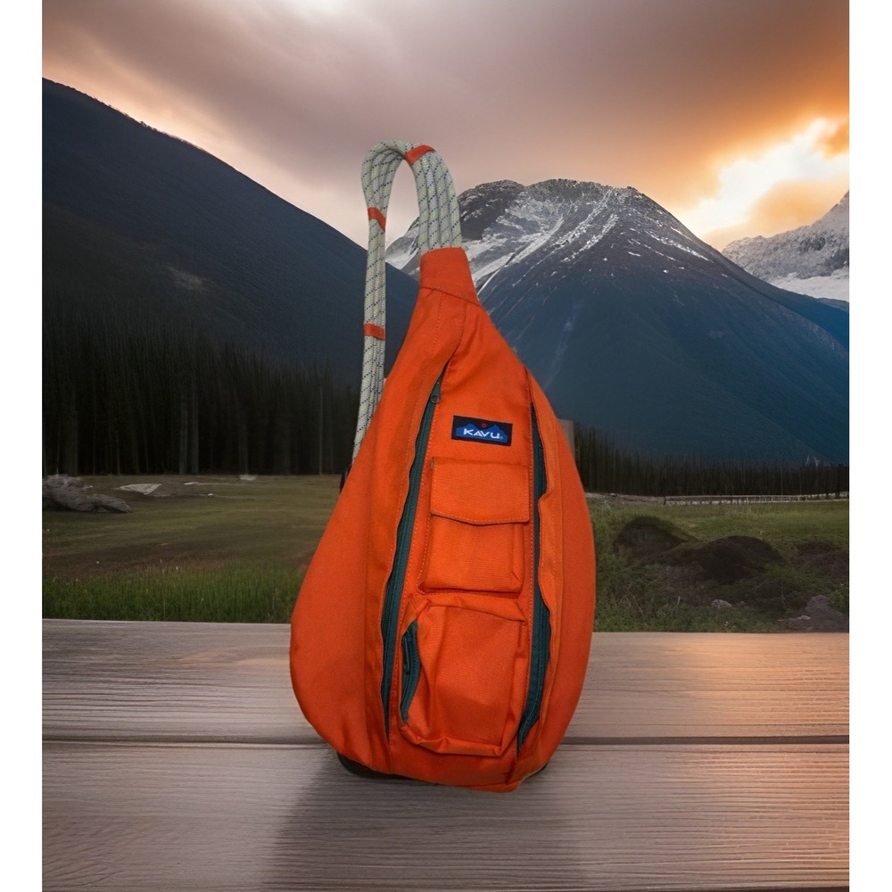 Kavu Rope Sling Pack‎ Orange Bag Hiking Festival Camping Over The Shoulder Tote
